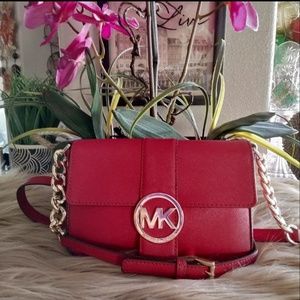 🔥🔥MICHAEL KORS FULTON SAFFIANO VIOLET BAG❣️❣️